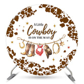 Lofaris A Cowboy Is On The Way Circle Baby Shower Backdrop